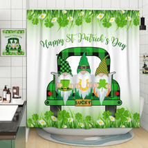 St. Patrick&#39;S Day Shower Curtain for Bathroom, Green Buffalo Check Plaid Truck G - £21.48 GBP
