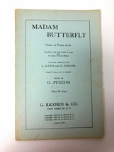 Madam Butterfly: Opera in Three Acts Libretto, G. Puccini, 1907 - £8.62 GBP