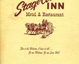 Stage Coach Inn Motel &amp; Restaurant Menu Vancouver Washington 1960&#39;s - $31.64