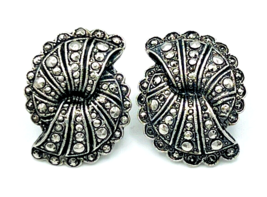 Avon 1988 Fanfare Faux Marcasite Silver Tone Pierced Earrings - $17.82