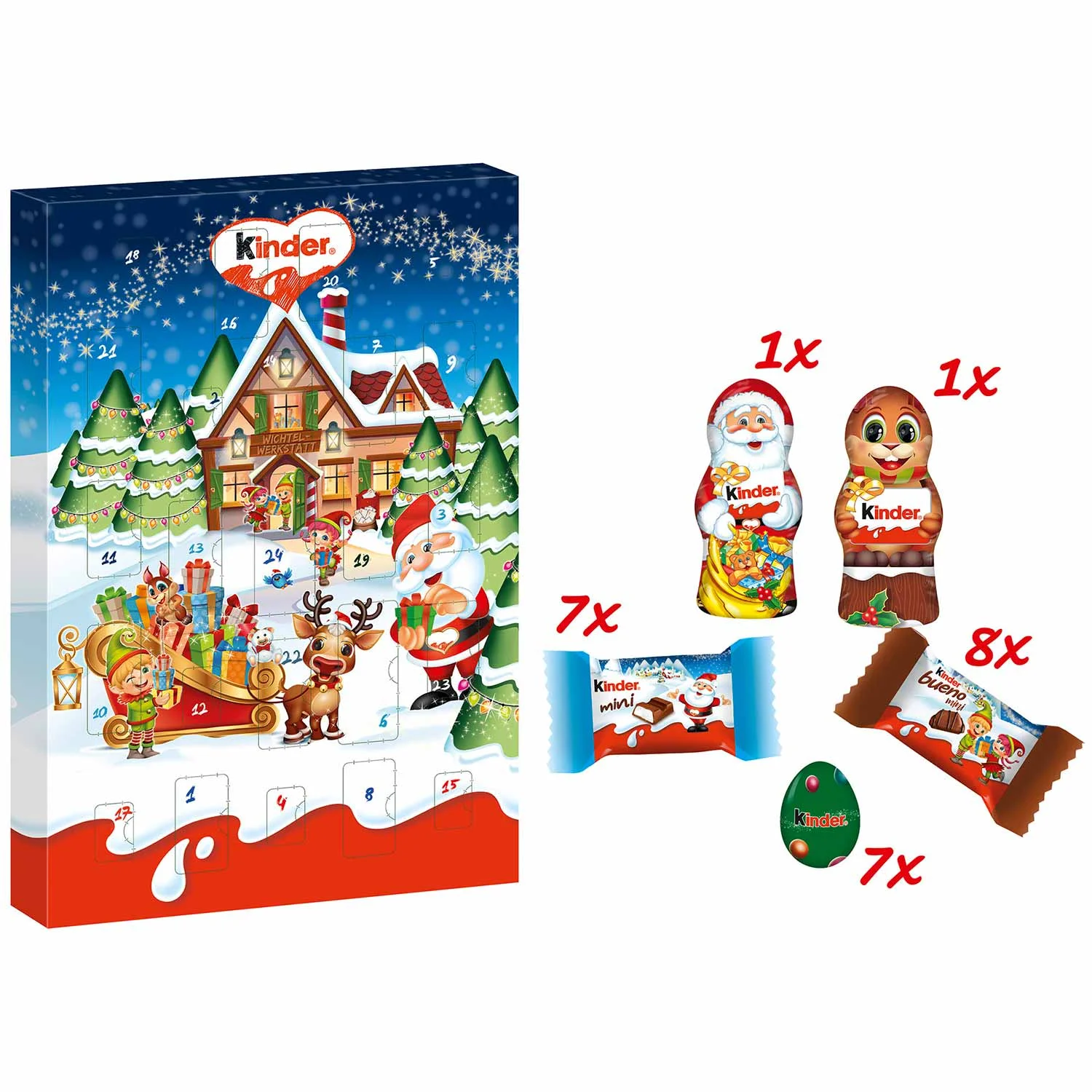 Kinder Chocolate MINI MIX Advent calendar CHRISTMAS 2024 countdown 1ct.