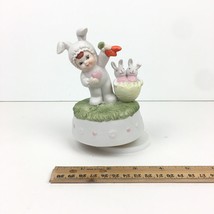 Vtg Easter Bunny Rabbit Holiday Figurine Musical Revolving Child Pastel ... - £14.88 GBP