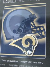 NFL Los Angeles Rams Royal Plush 50&quot; by 80&quot; Raschel Blanket Tonal Helmet Design - £31.35 GBP
