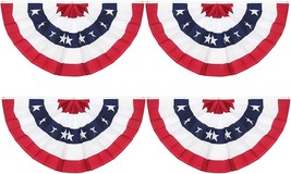 Anley 3x6 Ft USA Pleated Fan Flag (4 Pack) - US Bunting Flags Half Fan Banner - £26.86 GBP