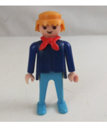 1974 Geobra Playmobile Man Wearing Blue With Red Ascot 2.75&quot; Figure - $10.85 CAD
