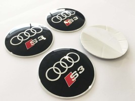 AUDI S3 wheel center cap-set of 4-Metal Stickers-self adesive Top Qualit... - £14.86 GBP+