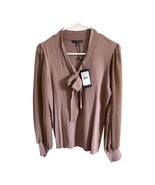 Adrianna Papell Low Bow Tie Neck Sweater Women&#39;s Blouse color RCHLTTE si... - $23.36