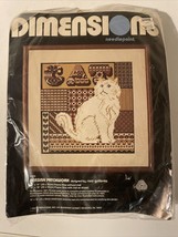 Dimensions Needlepoint Kit Persian Patchwork 2203 Cat Kitten Vintage - $24.74
