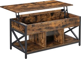 Rustic Brown And Black Ulct202B01 Vasagle Lift Top Coffee Table,, Recept... - $126.92
