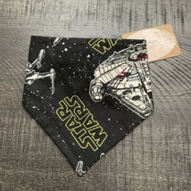 Dog Bandana Slide On Collar Elastic Band Star Wars Spaceship Black Small New - £4.59 GBP