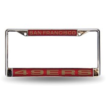 NFL San Francisco 49&#39;ers Laser Chrome Acrylic License Plate Frame - £23.94 GBP