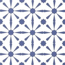 Caltero Geometric Contact Paper 17.7&quot; X 394&quot; Blue And White Geometric Wallpaper - £35.13 GBP
