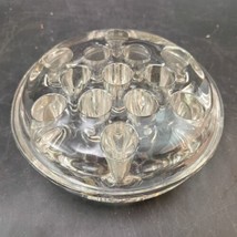 Clear Heavy Glass Footed Floral Frog 13 Holes, Vintage - £7.78 GBP