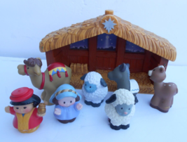 2002 Fisher Price Little People Nativity Manger Set 8 pc vintage donkey camel - £23.26 GBP