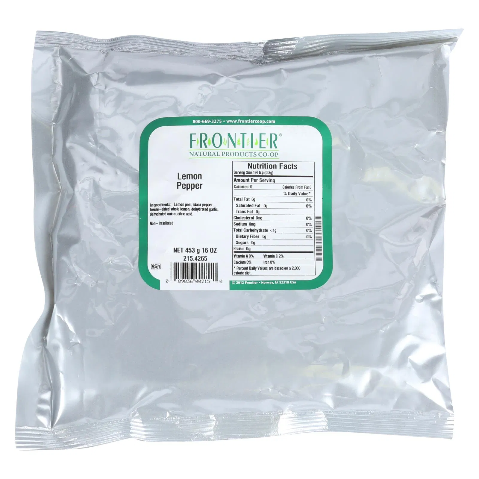 Frontier Co Op, Lemon Pepper Seasoning spice, 1 lb bag, ground, kosher, ... - $42.42 CAD