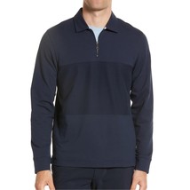Ted Baker London Men&#39;s Long Sleeve Lydney Colorblock Pullover 1/4 Zip Shirt Navy - £36.02 GBP