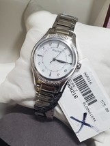 Bulova 96R216 16 Diamonds White Mother of Pearl Dial Ladies Dress Watch ... - £91.15 GBP