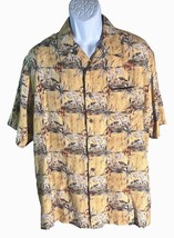 OCEAN PACIFIC MENSWEAR Men&#39;s Short Sleeve Button Down Floral Silk Shirt ... - $19.34
