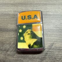 VINTAGE PII FLIP TOP CHROME CIGARETTE LIGHTER  U.S.A. AMERICAN EAGLE - $18.81