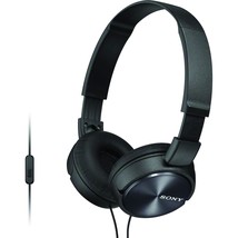 Sony MDR-ZX310AP ZX Series Wired On Ear Headphones with mic, Black - $37.99