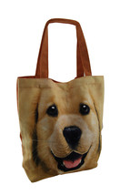 Zeckos Happy Dog Large Yellow Lab Face Canvas Tote Bag - £11.33 GBP