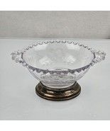 Candlewick bowl by Imperial Glass; with Sterling Silver Base Etched Beaded #107 - $34.65
