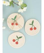 Fabric Round Coaster with Cherries - $22.37 CAD
