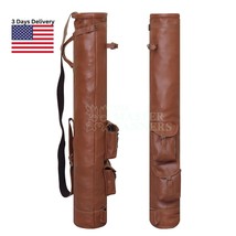 Golf Pencil Bag Carry Bag Leather Sunday Golf Club Ball Bag Golf Bag - $65.50