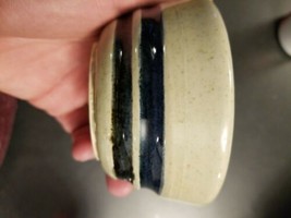 small hand thrown studio pottery bowl Blue beige Rg artist signed - $223.86 MXN