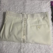 Lucci Italian Collezione Men&#39;s Straight Leg Pleated Beige Dress Pants Si... - $425.03 MXN