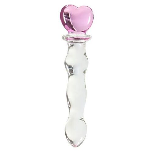 Heart Shape Crystal Glass Dildo -  Massager Sex Toys for Adult - $18.48