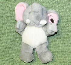 Disney Dumbo Finger Puppet Plush Button Ear 8&quot; Stuffed Animal Elephant Gray Pink - £8.63 GBP