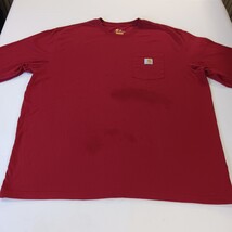 Carhartt K126 637 Original Fit Men's 2XL Red Cotton Pocket Long Sleeve T-Shirt image 12