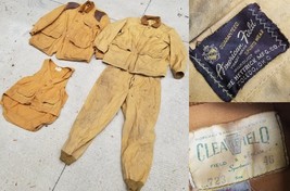 vintage hunting jacket pants vest lot 1950&#39;s Clearfield 42 46 XL L CANVAS - $199.99