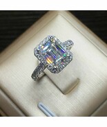 2.75Ct Emerald Cubic Zirconia 925 Sterling Silver Engagement Wedding Bri... - $2,284.74 MXN