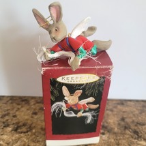 1994 Hallmark Keepsake Angel Hare Rabbit with Halo Christmas Tree Ornament - $7.91