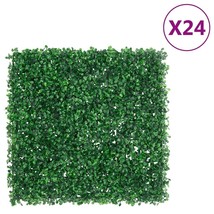  Artificial Shrub Leaf Fence Set of 24 Green Polyethylene Medium - $3,721.94 MXN