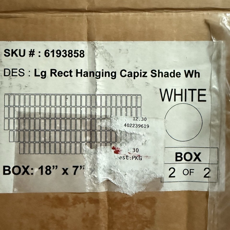 West Elm Large White Capiz shell chandelier Rectangular Shade Only New - $249.99