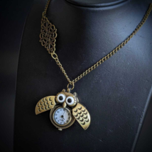 Steampunk OWL Watch Necklace / Watch Pendant - Pocket Watch, Gears, Hand Crafted - $18.90
