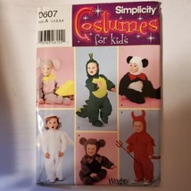 Simplicity Costumes 0607 Dinosaur Panda Mouse Devil Angel Toddler Sizes 1/2-4 - £7.90 GBP