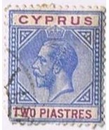Cyprus King George V 2 Piastre Stamp Used VG - £0.77 GBP