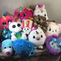 Big Lot of 11 Bright Fun Plush Stuffed Animals Unicorns Pikmi  - $28.70