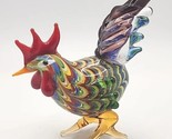 Vintage Mulit-Colored 3&quot; Tall Glass Rooster PB193 - $24.99
