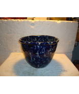BENNINGTON POTTERY VERMONT BLUE AGATE GLAZE SPONGEWARE LRG MIXING BOWL # 1877 dg - $28.99