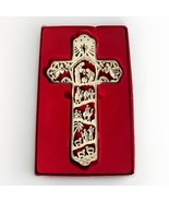 A Christmas Cross  R. Fogle Dicksons In Box  Wood Cut  Cross With Nativity Scene - $19.32