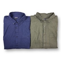 Patagonia Vjosa Button Up River Organic Cotton Shirt Long Sleeve Sz XL Lot Of 2 - £50.84 GBP