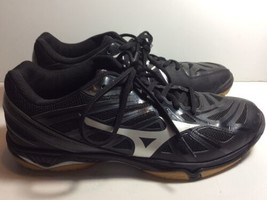 Women Mizuno Wave Hurricane 3 Volleyball Shoes Size 9.5 Black Grey 430225 EUC - £14.13 GBP