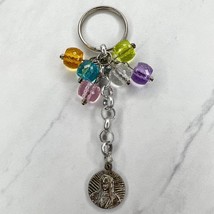 Colorful Beaded Juan Pablo Coin Keychain Keyring - £5.44 GBP