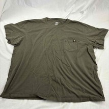 Dickies Mens T-Shirt Olive Green Short Sleeve Crew Neck Pocket 5XLT - $21.78