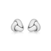 18 ct White Gold Tiny Triple Knot Stud Earrings  - $418.00